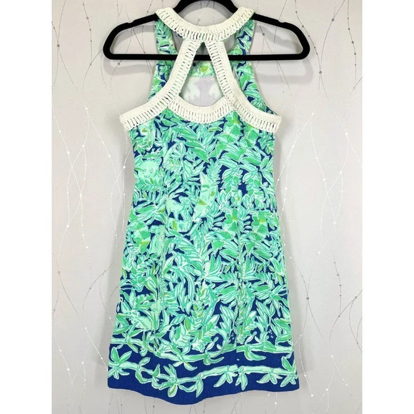 Lilly Pulitzer Blue Green Tropical Cotton Sheath Dress $218 - Picture 8 of 14